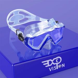 Adult Pano 3 Scuba Diving Mask, Tempered Glass Snorkel Mask Anti-Fog Swim Mask No Leakage Swim Goggles with Nose Cover Snorkeling Gear for Snorkeling, Freediving, Swimming(Clear Blue)