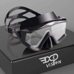Adult Pano 3 Scuba Diving Mask, Tempered Glass Snorkel Mask Anti-Fog Swim Mask No Leakage Swim Goggles with Nose Cover Snorkeling Gear for Snorkeling, Freediving, Swimming(Matte Black)