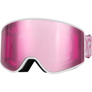 EXP VISION Ski/Snowboard Goggles Parent-child Snow Goggles Over Glasses for Men, Women Youth Kids(Adult Ski Goggles-cherry Pink)