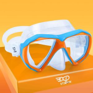 Kids Diving Mask 180° Anti-Fog Swim Mask, Tempered Glass Child Swim Goggles with Nose Cover Anti-Leak Kids Swim Goggles 4-14 Boys Girls for Diving, Snorkeling, Swimming(Orange)