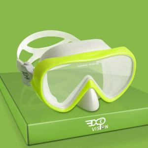 Kids Snorkel Swim Mask, Child Diving Mask Anti-Fog Swim Goggles with Nose Cover for Snorkeling Diving Swimming(Yellow)