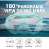 Scuba Diving Mask for Adults – Anti-Fog Swim Mask Wide View Swimming Goggles with Nose Cover Professional Snorkeling Goggles Gear Tempered Glass Lens with Fabric Strap for Men Women(Aqua)