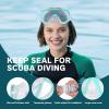 Scuba Diving Mask for Adults – Anti-Fog Swim Mask Wide View Swimming Goggles with Nose Cover Professional Snorkeling Goggles Gear Tempered Glass Lens with Fabric Strap for Men Women(Aqua)