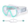Scuba Diving Mask for Adults – Anti-Fog Swim Mask Wide View Swimming Goggles with Nose Cover Professional Snorkeling Goggles Gear Tempered Glass Lens with Fabric Strap for Men Women(Aqua)