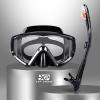 2 PCS Scuba Diving Mask with Dry Top Snorkel Set, Professional Snorkeling Gear for Snorkeling Freediving Swimming