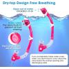 2PCS Kids Snorkeling Set Panoramic Snorkel Mask, Anti-Fog Youth Scuba Diving Mask Anti-Leak Dry Top Snorkel, Tempered Glass Swim Mask Professional Child Snorkeling Gear