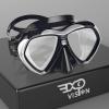 2pcs Diving mask Set for Snorkeling Freediving Swimming (Black +Blue Lens)