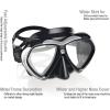2pcs Diving mask Set for Snorkeling Freediving Swimming (Black +Blue Lens)