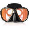 2pcs Diving mask Set for Snorkeling Freediving Swimming (Black +Blue Lens)