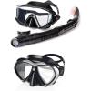 2 PCS Scuba Diving Mask with Dry Top Snorkel Set, Professional Snorkeling Gear for Snorkeling Freediving Swimming