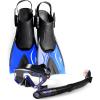 2 PCS Scuba Diving Mask with Dry Top Snorkel and Diving Fins Set, Professional Snorkeling Gear for Snorkeling Freediving Swimming
