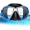 2pcs Adults Diving Mask and Fins Snorkel Set Snorkeling Gear, Snorkel Diving Mask, Panoramic HD Swim Mask, Anti-Fog Scuba Diving Goggles, Silicone Skirt Tempered Glass Dive Mask Adult Youth