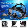 2pcs Adults Diving Mask and Fins Snorkel Set Snorkeling Gear Snorkel Diving Mask, Panoramic HD Swim Mask, Anti-Fog Scuba Diving Goggles, Silicone Skirt Tempered Glass Dive Mask Adult Youth