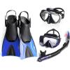 2 PCS Scuba Diving Mask with Dry Top Snorkel and Diving Fins Set, Professional Snorkeling Gear for Snorkeling Freediving Swimming