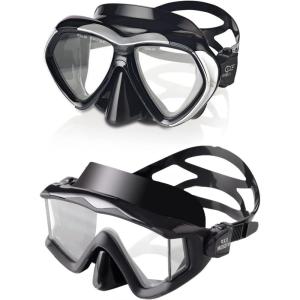 2 PCS Scuba Diving Mask Set, Pano 2 and 3 Window Snorkel mask Goggles Set, Professional Snorkeling Gear for Snorkeling Freediving Swimming
