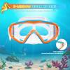 180° Panoramic Kids Swim Goggles – Pano 3 Kids Diving Mask, Anti-Fog &Leak-Proof Child Swim Mask Unbreakable PC Lens Kids Goggles with Nose Cover for Boys & Girls (Age 4-14)(Orange/Blue)