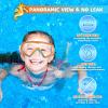 180° Panoramic Kids Swim Goggles – Pano 3 Kids Diving Mask, Anti-Fog &Leak-Proof Child Swim Mask Unbreakable PC Lens Kids Goggles with Nose Cover for Boys & Girls (Age 4-14)(Orange/Blue)