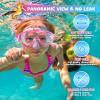 180° Panoramic Kids Swim Goggles – Pano 3 Kids Diving Mask, Anti-Fog &Leak-Proof Child Swim Mask Unbreakable PC Lens Kids Goggles with Nose Cover for Boys & Girls (Age 4-14)(Bright Pink)