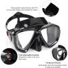 Snorkel Diving Mask Panoramic HD Swim Mask, Anti-Fog Scuba Diving Goggles,Tempered Glass Dive Mask Adult Youth Swim Goggles with Nose Cover for Diving, Snorkeling, Swimming(Black+Aqua 2 Pack)