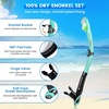 2 Pack Snorkel Mask for Adults – 180° Panoramic View, Anti-Fog Shatterproof PC Lens, Dry Snorkel Set for Diving, Swimming & Travel(Aqua+Black)