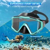 2 Pack Snorkel Mask for Adults – 180° Panoramic View, Anti-Fog Shatterproof PC Lens, Dry Snorkel Set for Diving, Swimming & Travel(Aqua+Black)