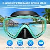 2 Pack Snorkel Mask for Adults – 180° Panoramic View, Anti-Fog Shatterproof PC Lens, Dry Snorkel Set for Diving, Swimming & Travel(Aqua+Black)
