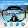 2 Pack Snorkel Mask for Adults – 180° Panoramic View, Anti-Fog Shatterproof PC Lens, Dry Snorkel Set for Diving, Swimming & Travel(Black+Blue)
