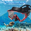 2 Pack Snorkel Mask for Adults – 180° Panoramic View, Anti-Fog Shatterproof PC Lens, Dry Snorkel Set for Diving, Swimming & Travel(Black+Red)
