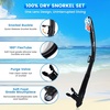 2 Pack Snorkel Mask for Adults – 180° Panoramic View, Anti-Fog Shatterproof PC Lens, Dry Snorkel Set for Diving, Swimming & Travel(Black+Red)